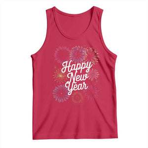 Happy New Year 2025 Tank Top Fireworks Party Supplies Family Matching TS02 Red Print Your Wear
