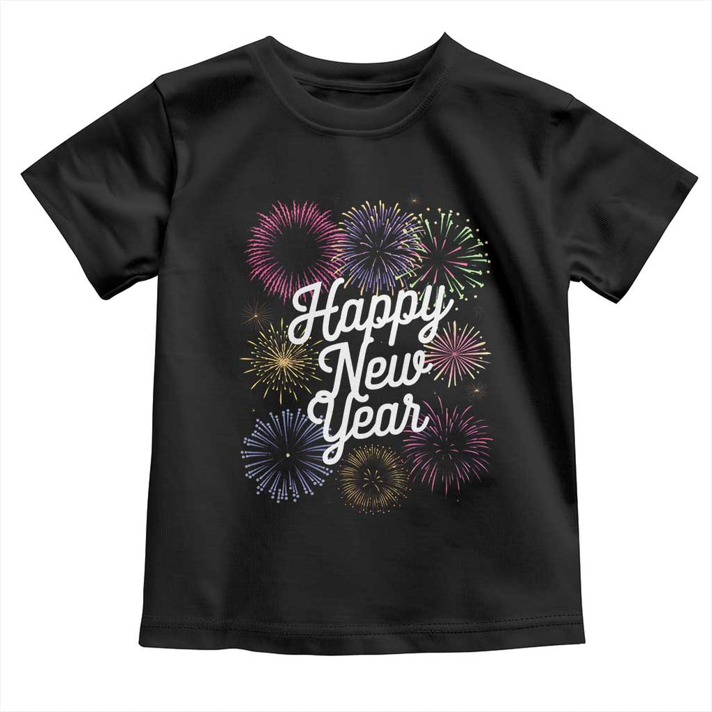 Happy New Year 2025 Toddler T Shirt Fireworks Party Supplies Family Matching TS02 Black Print Your Wear