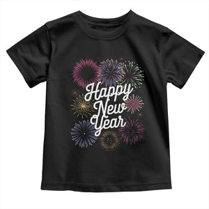 Happy New Year 2025 Toddler T Shirt Fireworks Party Supplies Family Matching TS02 Black Print Your Wear