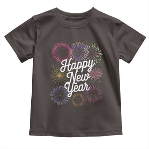 Happy New Year 2025 Toddler T Shirt Fireworks Party Supplies Family Matching TS02 Dark Chocolate Print Your Wear