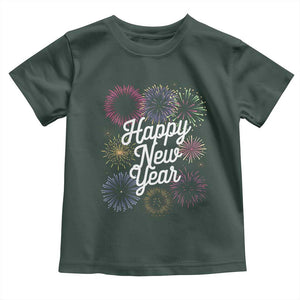 Happy New Year 2025 Toddler T Shirt Fireworks Party Supplies Family Matching TS02 Dark Forest Green Print Your Wear