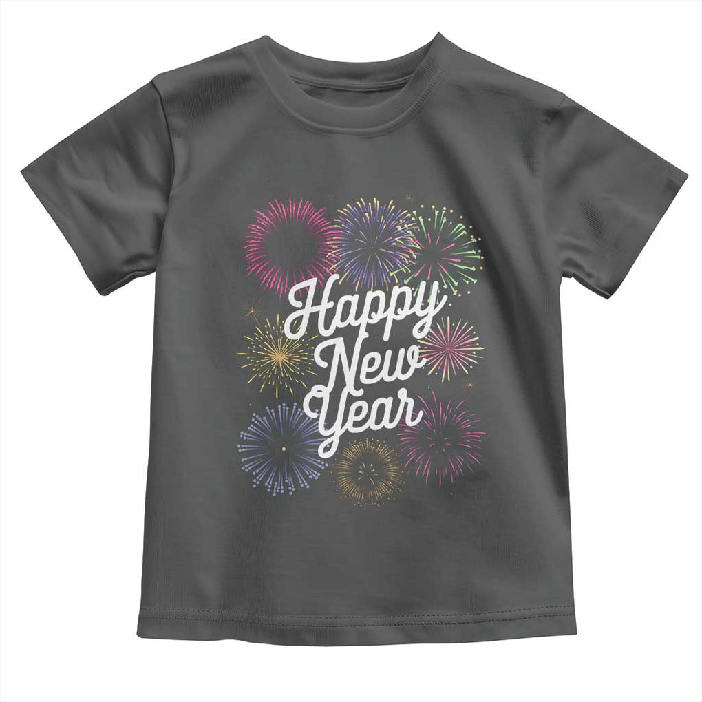 Happy New Year 2025 Toddler T Shirt Fireworks Party Supplies Family Matching TS02 Dark Heather Print Your Wear
