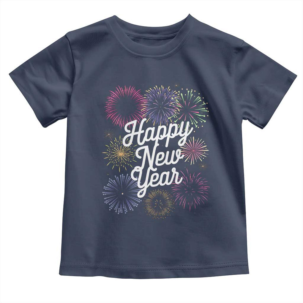 Happy New Year 2025 Toddler T Shirt Fireworks Party Supplies Family Matching TS02 Navy Print Your Wear