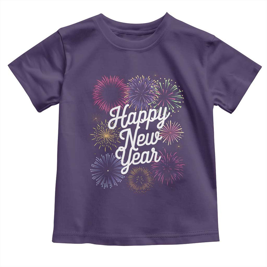 Happy New Year 2025 Toddler T Shirt Fireworks Party Supplies Family Matching TS02 Purple Print Your Wear