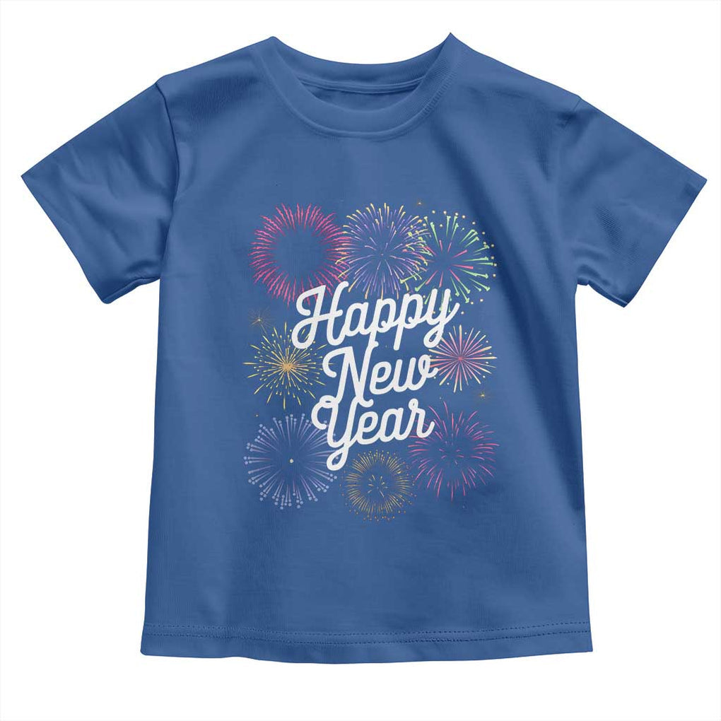 Happy New Year 2025 Toddler T Shirt Fireworks Party Supplies Family Matching TS02 Royal Blue Print Your Wear
