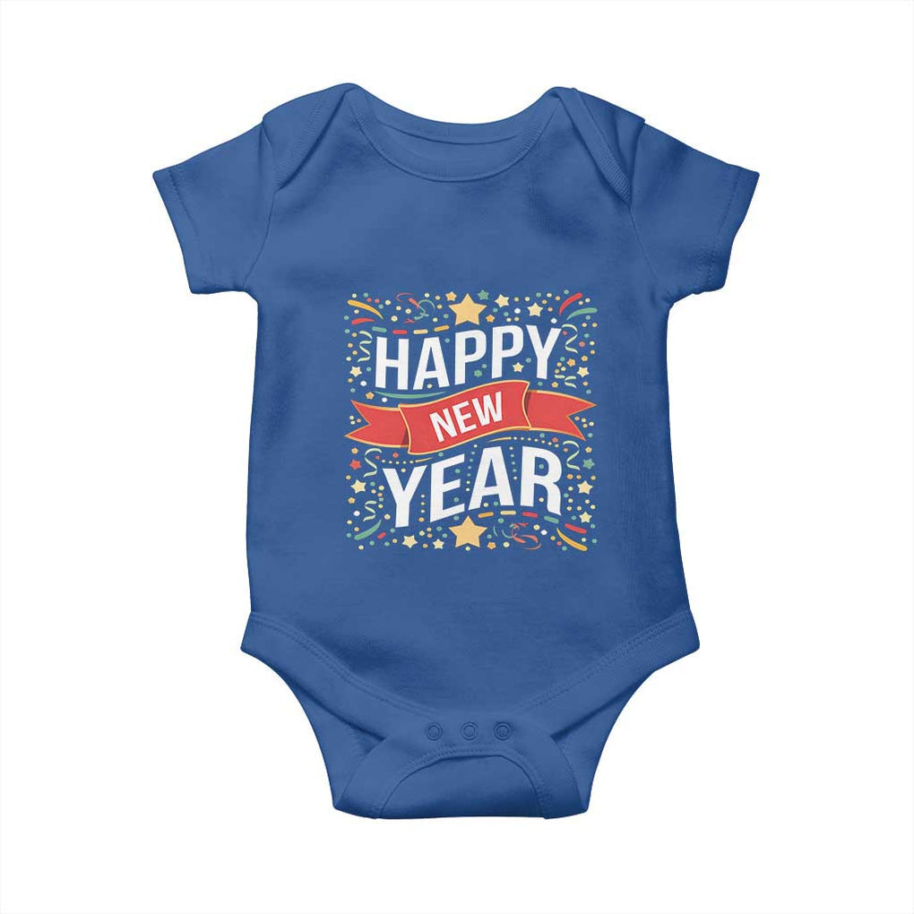Happy New Year 2025 Baby Onesie Confetti Fireworks Party Supplies Family Matching TS02 Royal Blue Print Your Wear