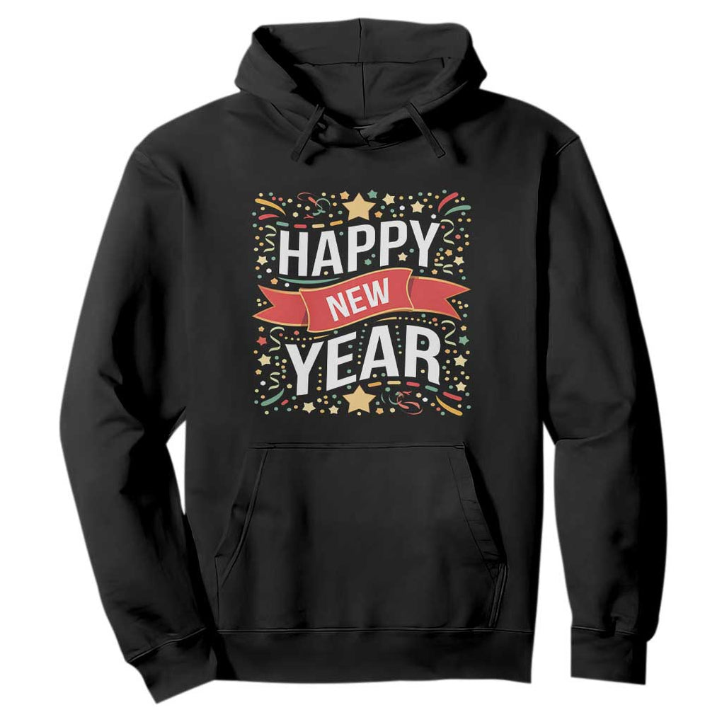 Happy New Year 2025 Hoodie Confetti Fireworks Party Supplies Family Matching TS02 Black Print Your Wear
