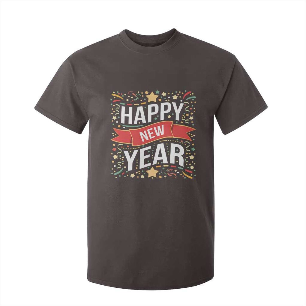 Happy New Year 2025 T Shirt For Kid Confetti Fireworks Party Supplies Family Matching TS02 Dark Chocolate Print Your Wear