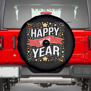 Happy New Year 2025 Spare Tire Cover Confetti Fireworks Party Supplies Family Matching TS02 Black Print Your Wear