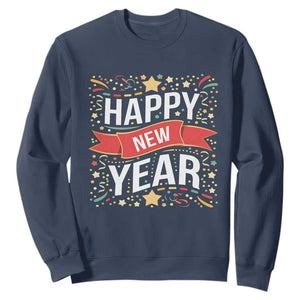 Happy New Year 2025 Sweatshirt Confetti Fireworks Party Supplies Family Matching TS02 Navy Print Your Wear