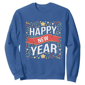 Happy New Year 2025 Sweatshirt Confetti Fireworks Party Supplies Family Matching TS02 Royal Blue Print Your Wear