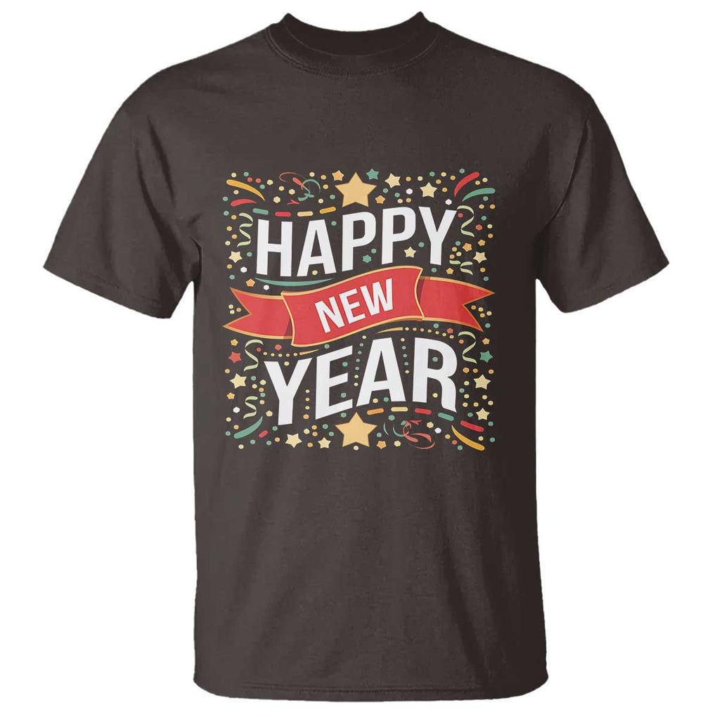 Happy New Year 2025 T Shirt Confetti Fireworks Party Supplies Family Matching TS02 Dark Chocolate Print Your Wear
