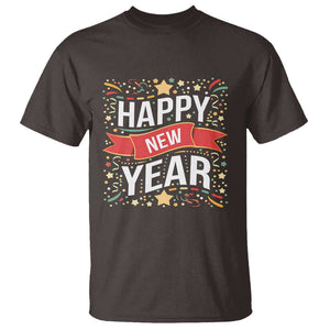 Happy New Year 2025 T Shirt Confetti Fireworks Party Supplies Family Matching TS02 Dark Chocolate Print Your Wear