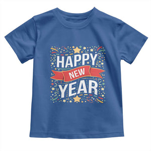 Happy New Year 2025 Toddler T Shirt Confetti Fireworks Party Supplies Family Matching TS02 Royal Blue Print Your Wear