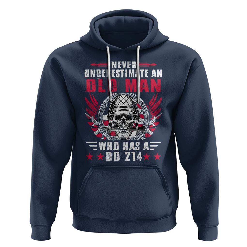 Soldier Skull Hoodie Never Underestimate An Old Man Who Has A DD214 TS02 Navy Printyourwear