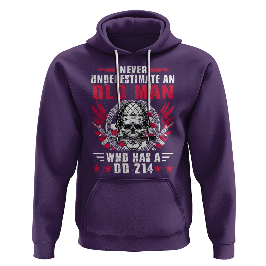 Soldier Skull Hoodie Never Underestimate An Old Man Who Has A DD214 TS02 Purple Printyourwear