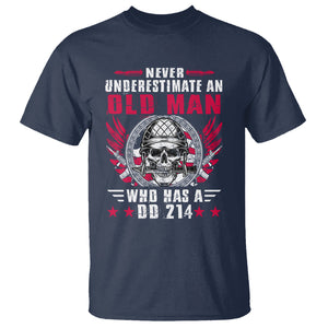 Soldier Skull T Shirt Never Underestimate An Old Man Who Has A DD214 TS02 Navy Printyourwear