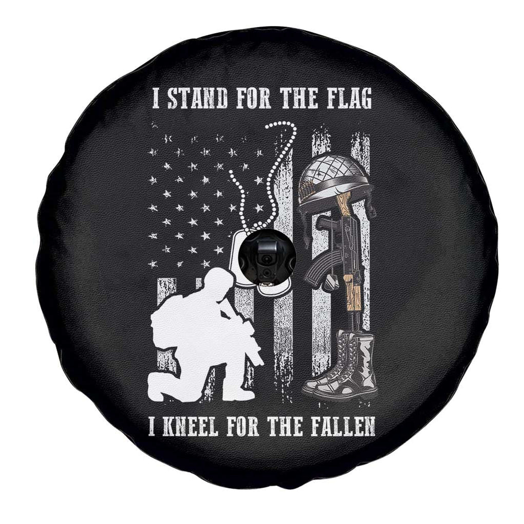 American Veteran Spare Tire Cover We Stand For the Flag We Kneel For The Fallen US Patriots TS02 Print Your Wear
