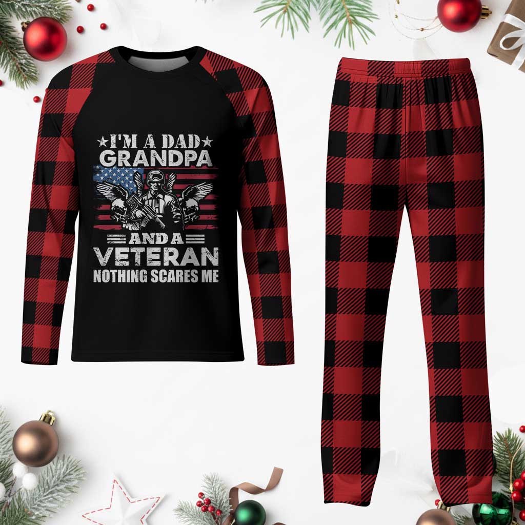 Im a Dad Grandpa and Veteran Plaid Pajama Set Fearless Patriotic Military Family TS02 Buffalo Plaid Print Your Wear