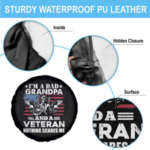 American Veteran Spare Tire Cover I'm A Dad Grandpa And A Veteran Funny For Papa Grandpa Pride TS02 Print Your Wear