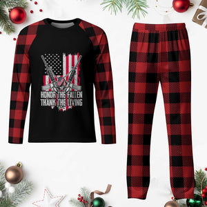 Patriotic Memorial Day Plaid Pajama Set Honor The Fallen Thank The Living Memorial Day Veterans Day TS02 Buffalo Plaid Print Your Wear