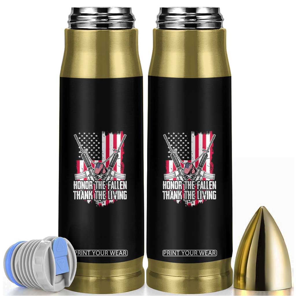 American Veteran Bullet Tumbler Honor The Fallen Thank The Living Memorial Day Veterans Day TS02 Black Print Your Wear