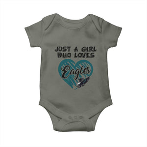 A Girl Who Loves Eagle Baby Onesie TS02 Military Green Print Your Wear