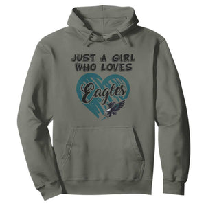 A Girl Who Loves Eagle Hoodie TS02 Military Green Print Your Wear