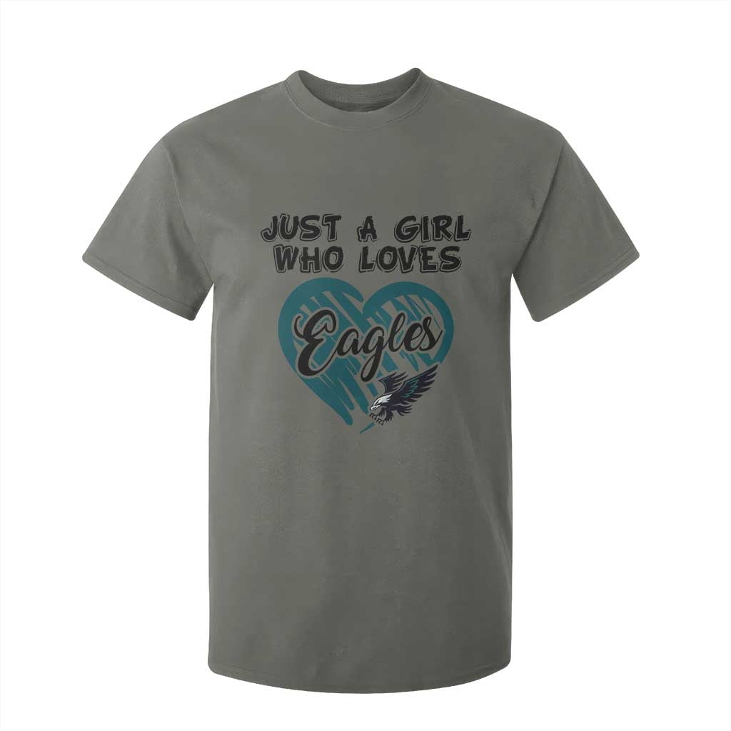A Girl Who Loves Eagle T Shirt For Kid TS02 Military Green Print Your Wear