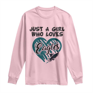 A Girl Who Loves Eagle Long Sleeve Shirt TS02 Light Pink Print Your Wear