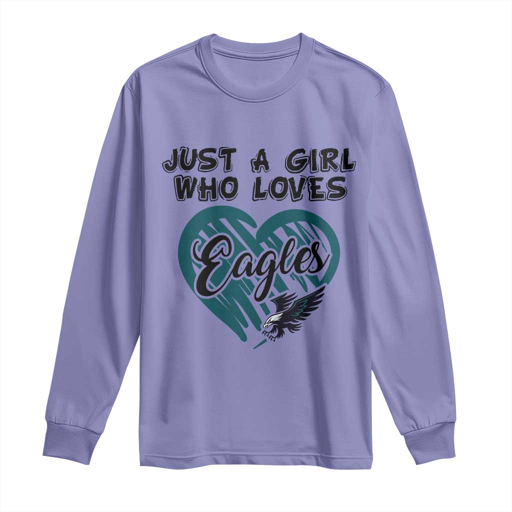 A Girl Who Loves Eagle Long Sleeve Shirt TS02 Violet Print Your Wear