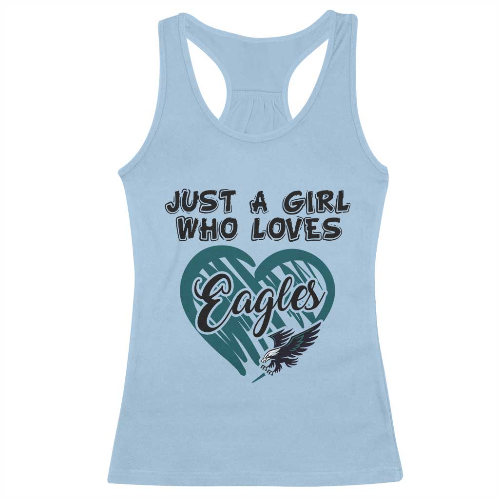 A Girl Who Loves Eagle Racerback Tank Top TS02 Light Blue Print Your Wear