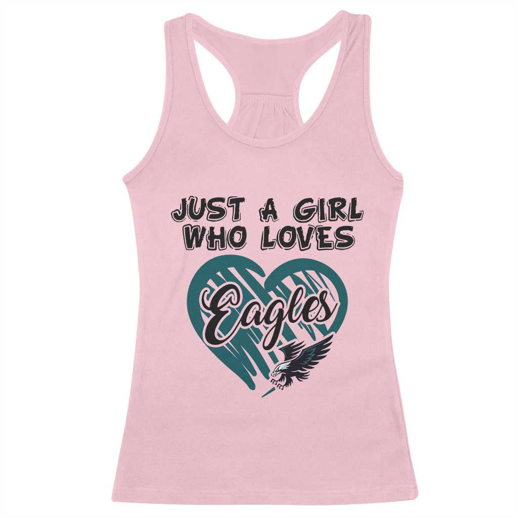 A Girl Who Loves Eagle Racerback Tank Top TS02 Light Pink Print Your Wear