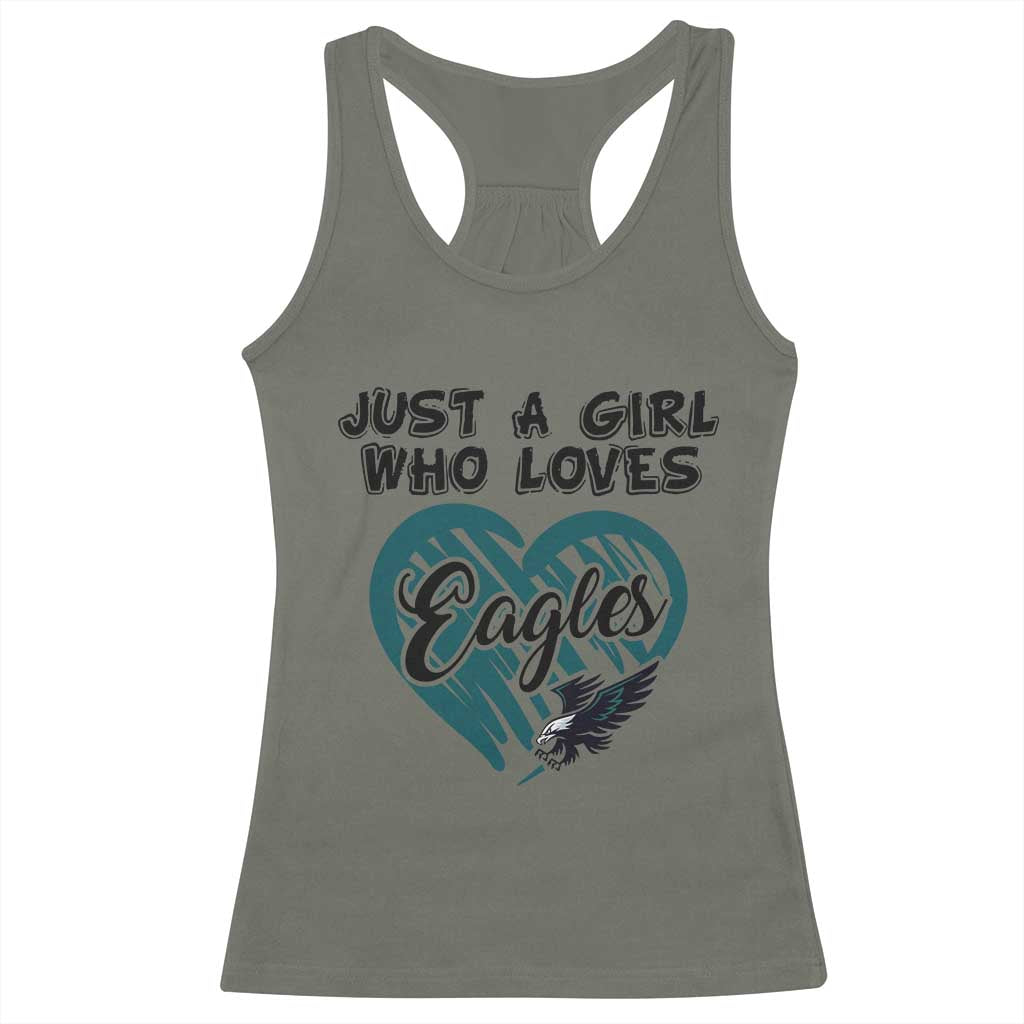 A Girl Who Loves Eagle Racerback Tank Top TS02 Military Green Print Your Wear