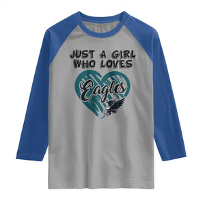 A Girl Who Loves Eagle Raglan Shirt TS02 Sport Gray Royal Print Your Wear