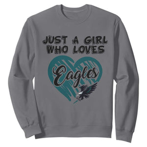 A Girl Who Loves Eagle Sweatshirt TS02 Charcoal Print Your Wear