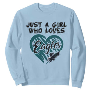 A Girl Who Loves Eagle Sweatshirt TS02 Light Blue Print Your Wear