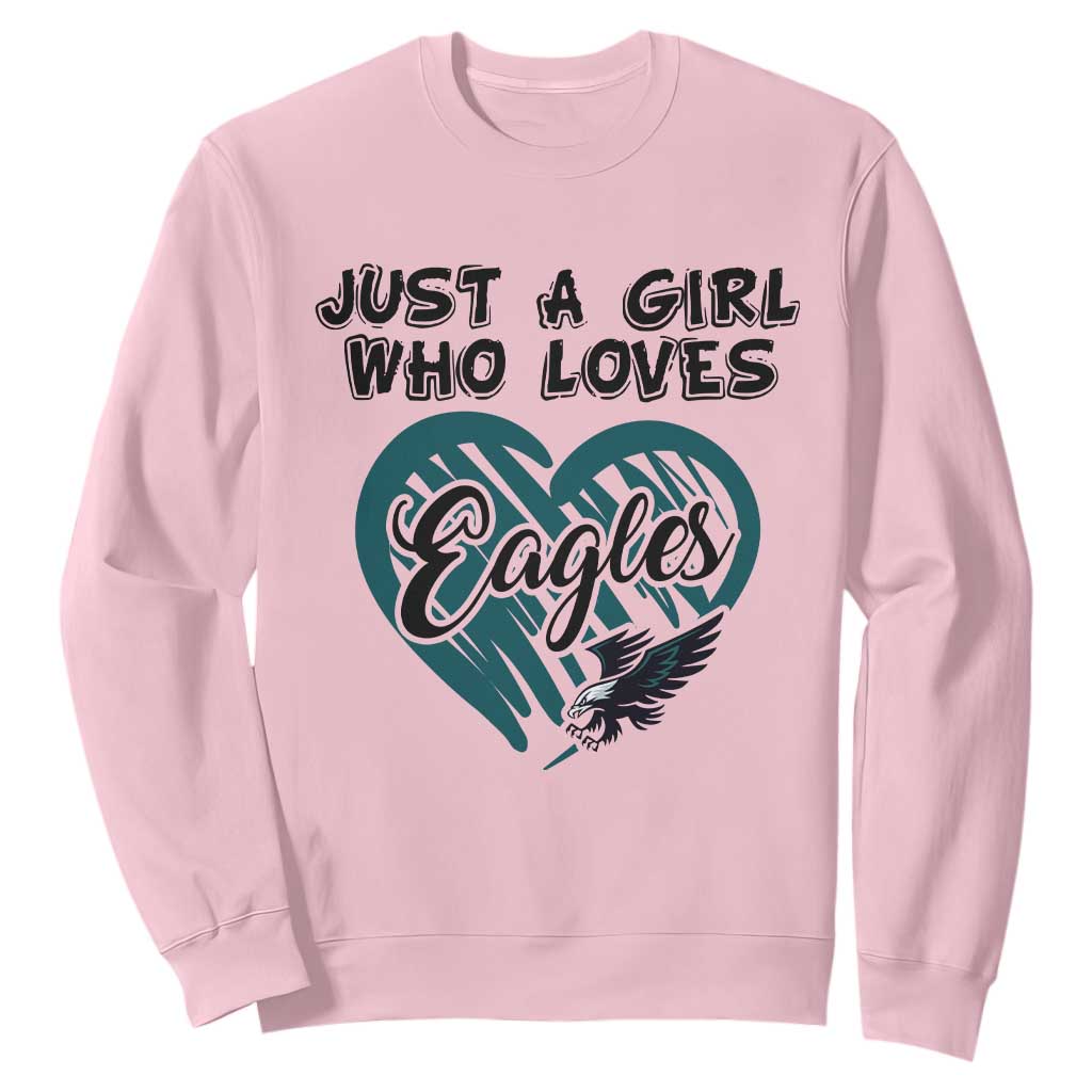 A Girl Who Loves Eagle Sweatshirt TS02 Light Pink Print Your Wear