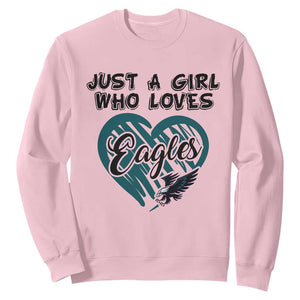 A Girl Who Loves Eagle Sweatshirt TS02 Light Pink Print Your Wear