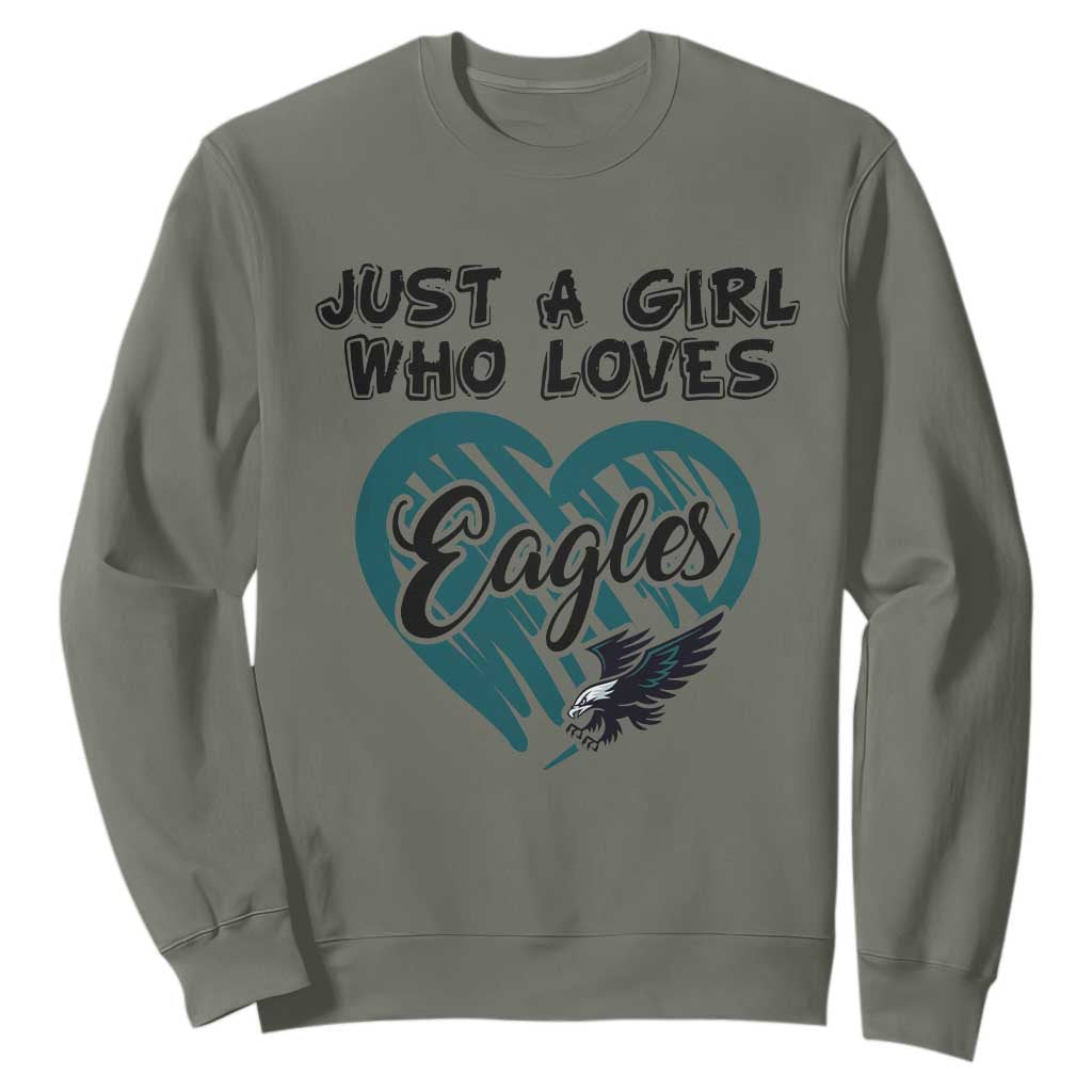 A Girl Who Loves Eagle Sweatshirt TS02 Military Green Print Your Wear
