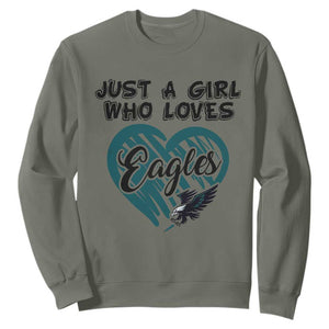 A Girl Who Loves Eagle Sweatshirt TS02 Military Green Print Your Wear