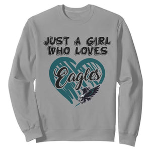 A Girl Who Loves Eagle Sweatshirt TS02 Sport Gray Print Your Wear