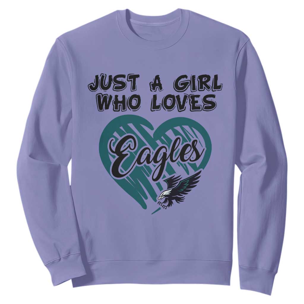 A Girl Who Loves Eagle Sweatshirt TS02 Violet Print Your Wear