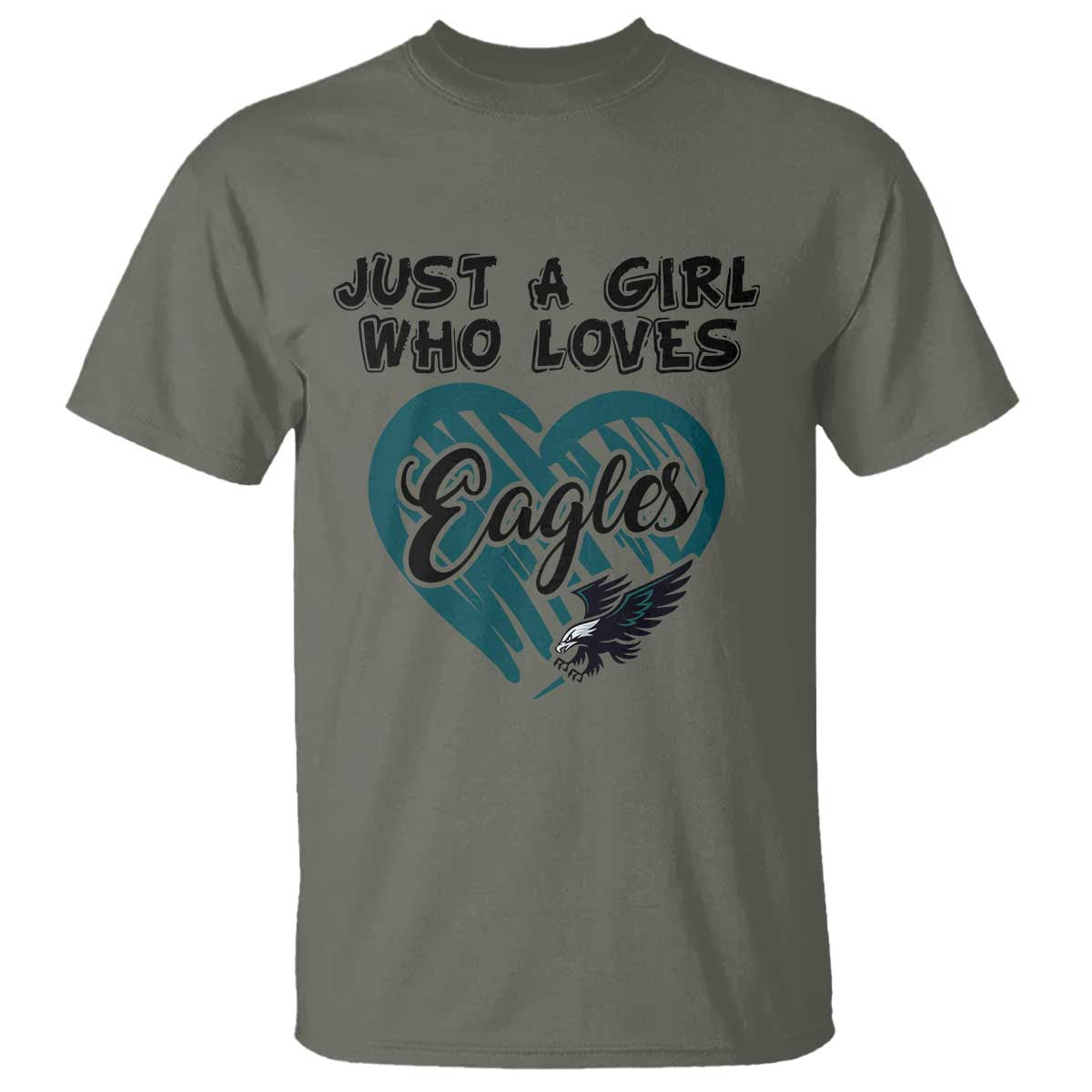 A Girl Who Loves Eagle T Shirt TS02 Military Green Print Your Wear