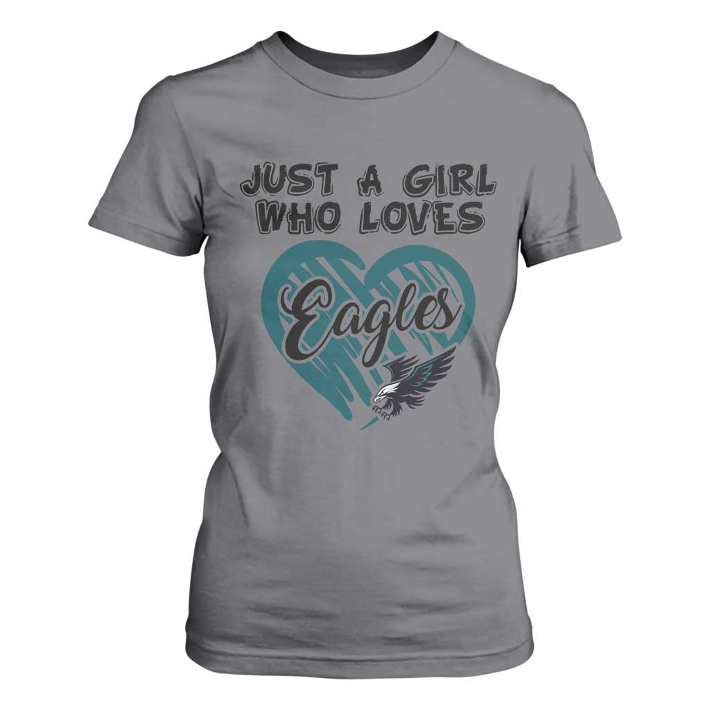 A Girl Who Loves Eagle T Shirt For Women TS02 Charcoal Print Your Wear