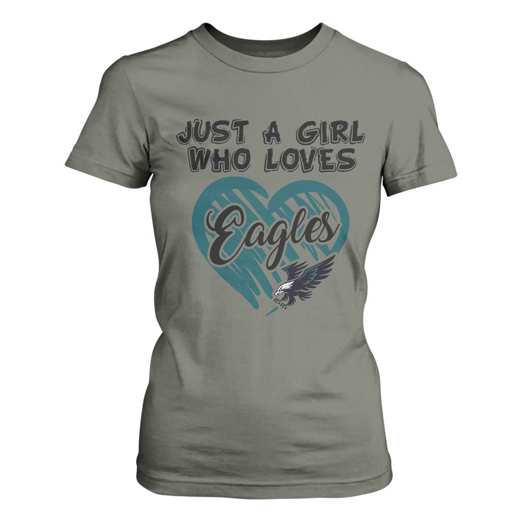 A Girl Who Loves Eagle T Shirt For Women TS02 Military Green Print Your Wear