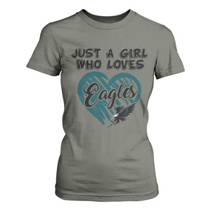 A Girl Who Loves Eagle T Shirt For Women TS02 Military Green Print Your Wear