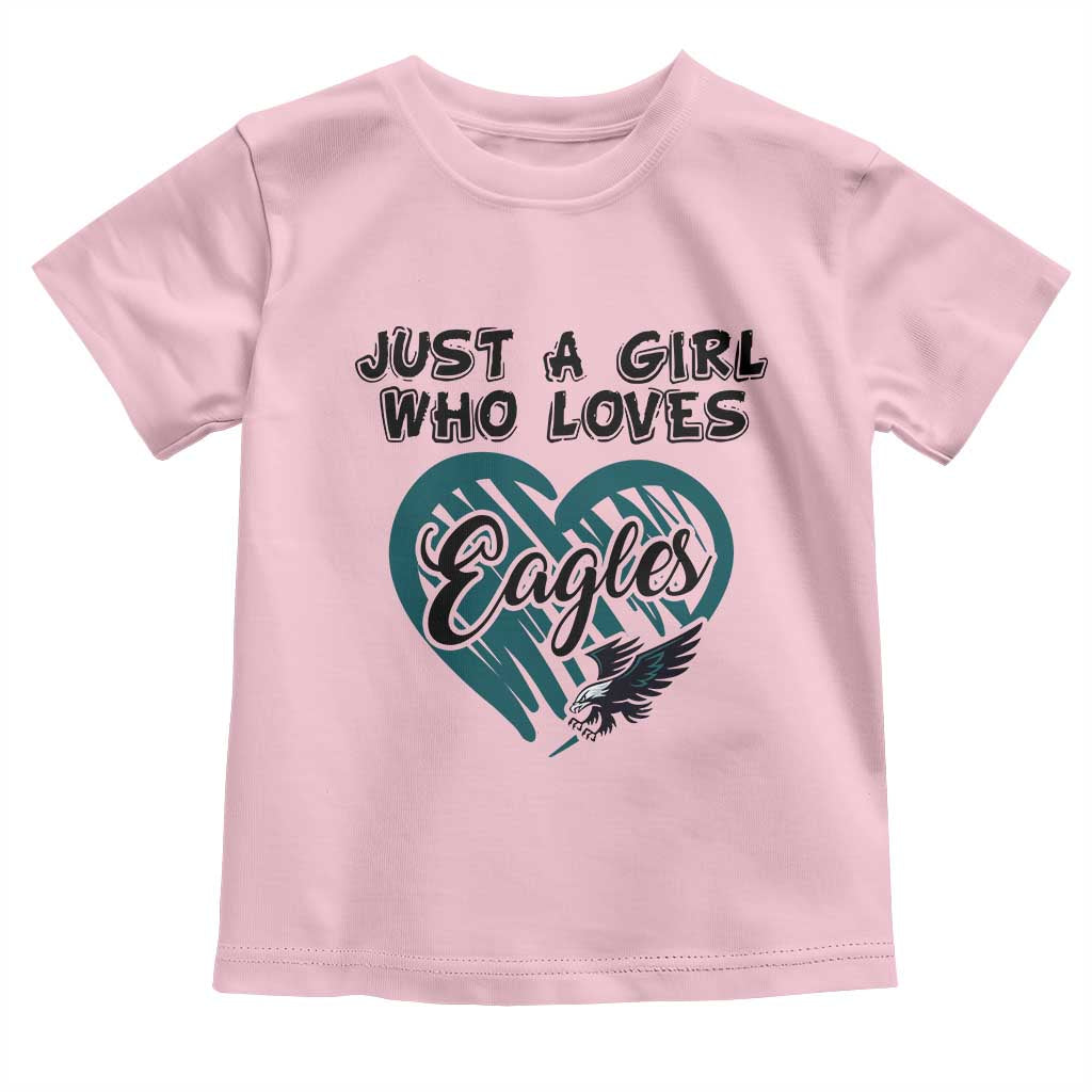 A Girl Who Loves Eagle Toddler T Shirt TS02 Light Pink Print Your Wear