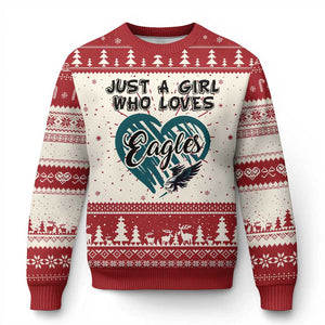 A Girl Who Loves Eagle Knit Sweatshirt TS02 Red Print Your Wear