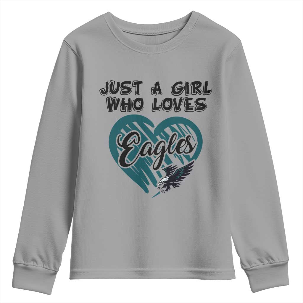 A Girl Who Loves Eagle Youth Sweatshirt TS02 Sport Gray Print Your Wear